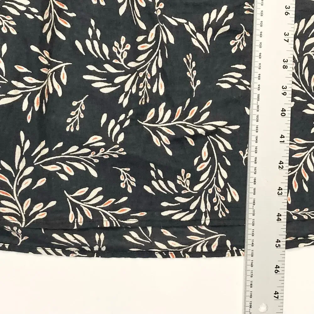 NWOT ZARA Dress M Linen Floral Off/On-Shoulder Puff-1/2-Sleeve Fit&Flare Smocked - Picture 14 of 14
